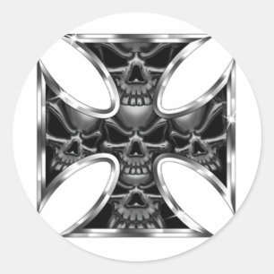 Evil Iron Cross Classic Round Sticker