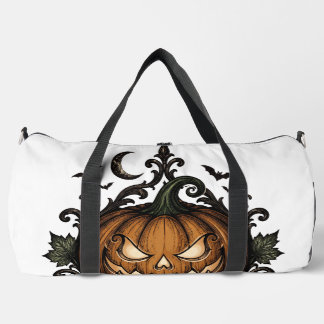 Evil Jack O Lantern Gothic Halloween Pumpkin Duffle Bag