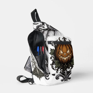 Evil Jack O Lantern Gothic Halloween Pumpkin Sling Bag