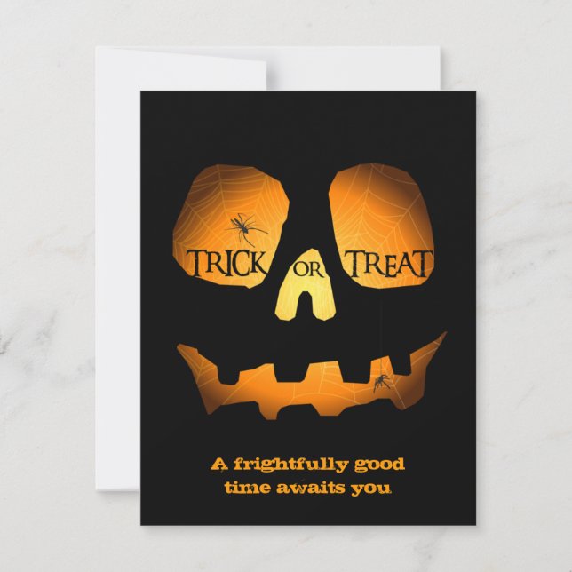 Evil Jack O Lantern Halloween Party Invitation (Front)
