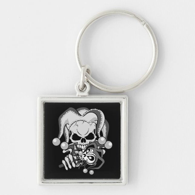 Evil Jester Skull Keychain (Front)
