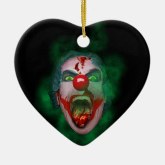 Evil Joker Clown Face Ceramic Ornament