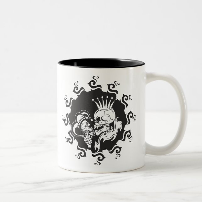 Evil King Skull Two-Tone Coffee Mug (Right)
