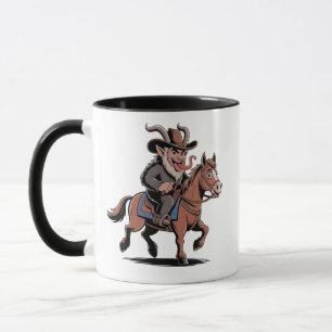 EVIL Krampus Christmas Cowboy Horse Western Xmas Mug