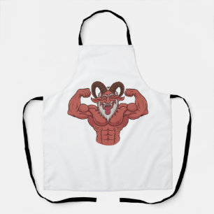 Evil Krampus Christmas Flexing Muscles Fitness Apron