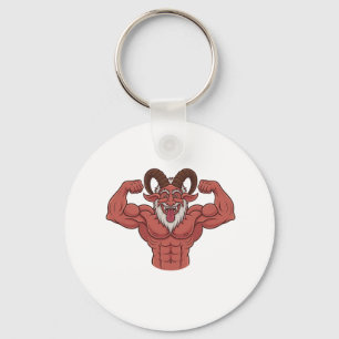 Evil Krampus Christmas Flexing Muscles Fitness  Keychain