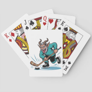 Evil Krampus Playing Ice Hockey Christmas Sport  Cards