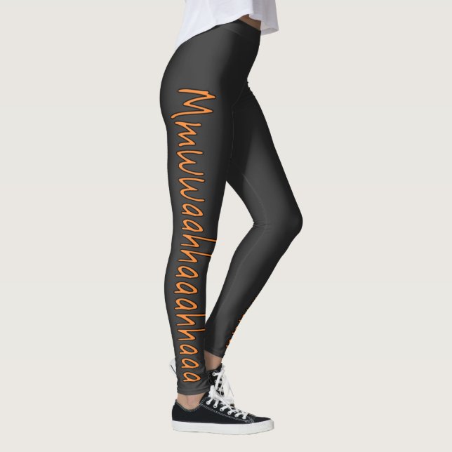 Evil Laughter Mmwwaahhaaahhaaa Halloween Leggings (Right)