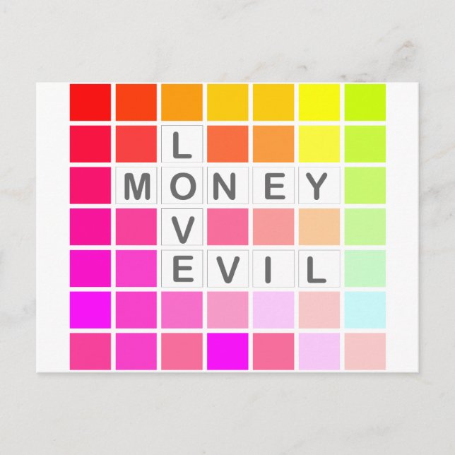 evil love money postcard (Front)