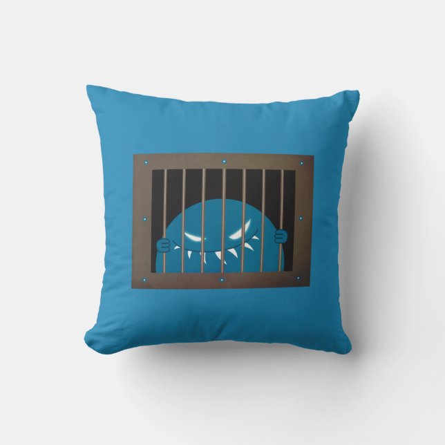 Evil Monster Character Kingpin Jailed Gothic Throw Pillow (Front)
