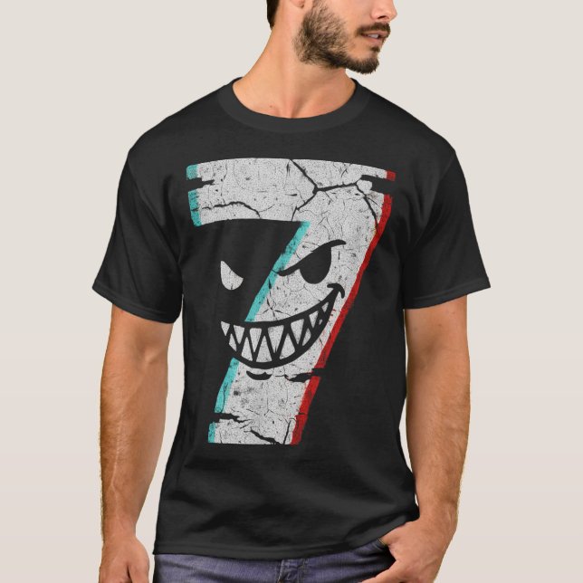 Evil Number 7 Shirt - 7 Ate 9 Joke 67 Meme Hallowe (Front)