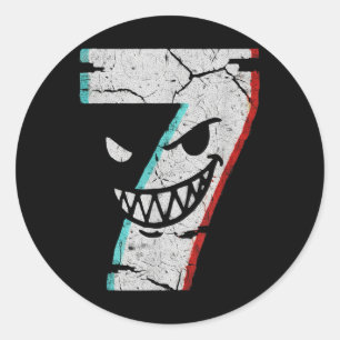 Evil Number 7 Shirt - 7 Ate 9 Joke 67 Meme Hallowe Classic Round Sticker
