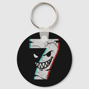 Evil Number 7 Shirt - 7 Ate 9 Joke 67 Meme Hallowe Keychain