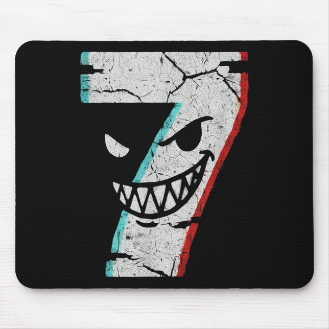 Evil Number 7 Shirt - 7 Ate 9 Joke 67 Meme Hallowe Mouse Pad (Front)