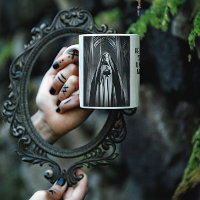 Evil nun in a dark cathedral