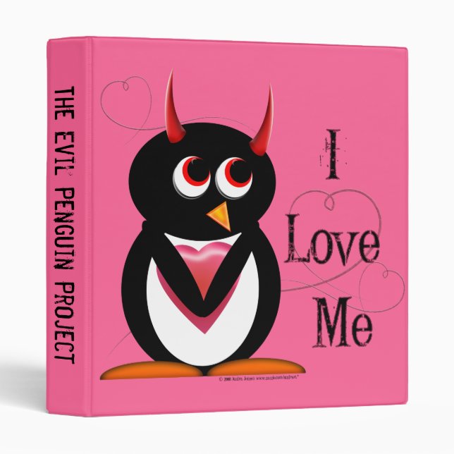 Evil Penguin™ Back to School Binders! 1" Size Binder (Front/Spine)