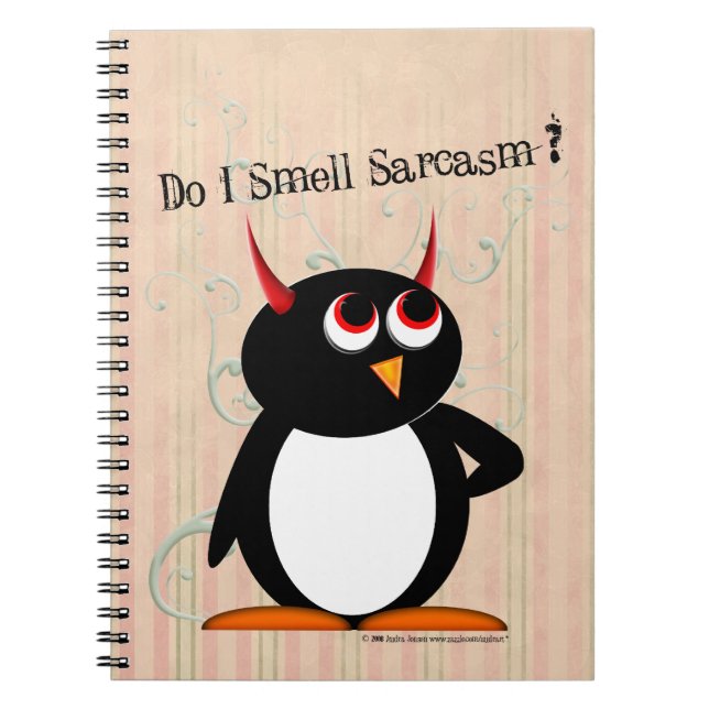 Evil Penguin™ Funny Binder, Back to School Notebook (Front)