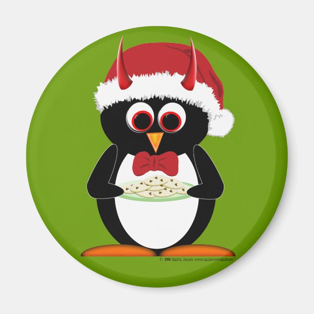 Evil Penguin Stocking Stuffer Magnets (Front)