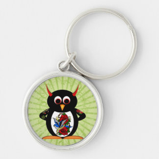 Evil Penguin Tattoo Keychain
