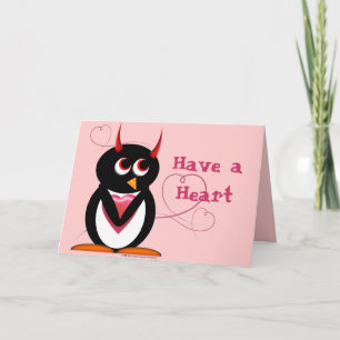 Evil Penguin Valentines Day Card