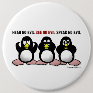 Evil Penguins 6 Inch Round Button
