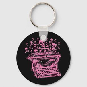 Evil Pink Typewriter Keychain