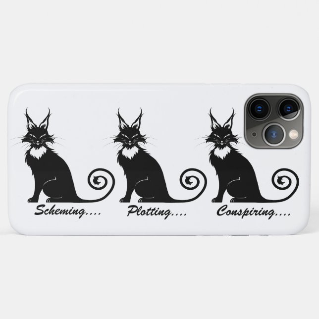 Evil Plotting Cat Trio Case-Mate iPhone Case (Back (Horizontal))