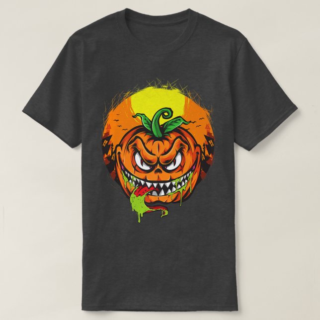 Evil Pumpkin Clothing Fall Autumn T-Shirt (Design Front)