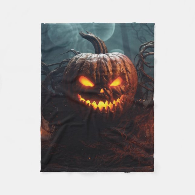 Evil Pumpkin Fleece Blanket (Front)
