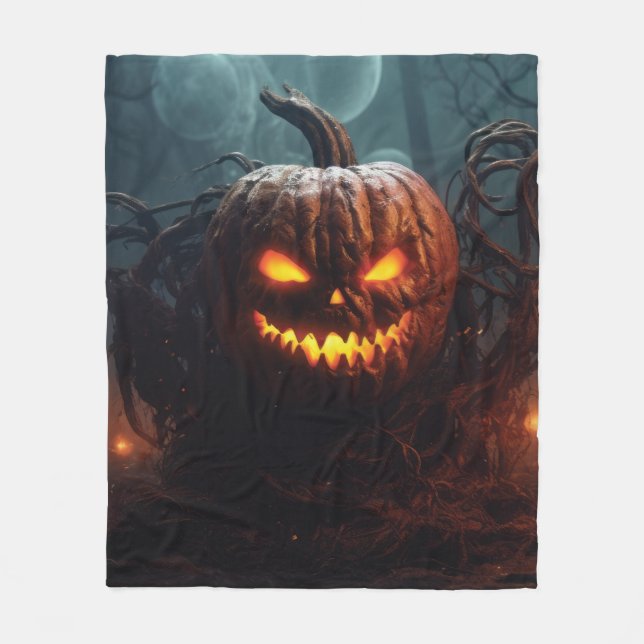 Evil Pumpkin Fleece Blanket (Front)