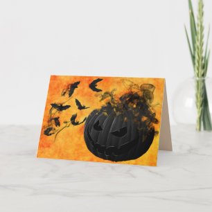 evil pumpkin greeting card