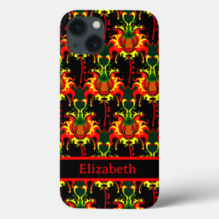 Evil Pumpkin on Fire Pattern Name iPhone 13 Case
