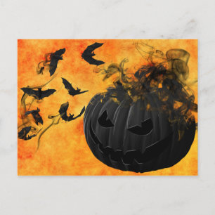 evil pumpkin postcard