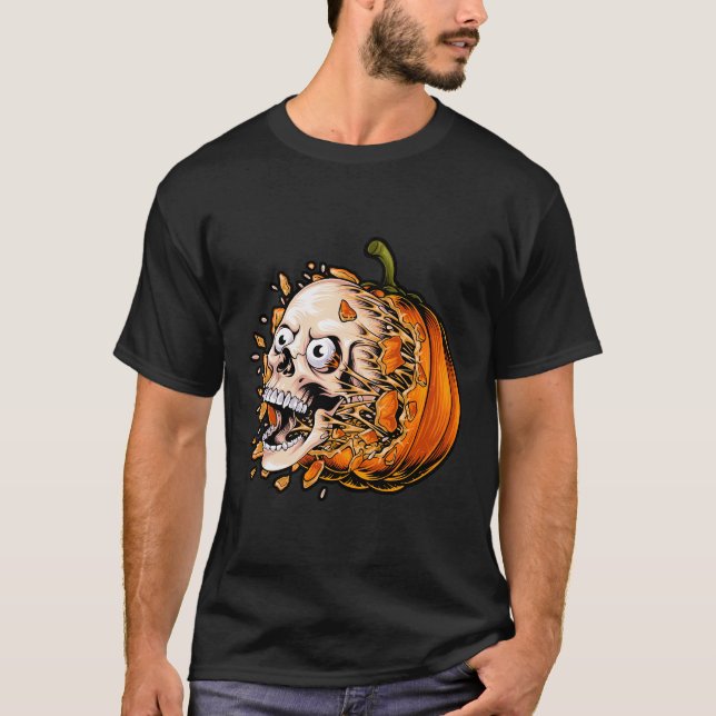 Evil Pumpkin Skull Breakout Tee (Front)