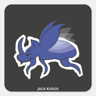 Evil Rhino Beetle Dark Grey | Jack Kudos Square Sticker