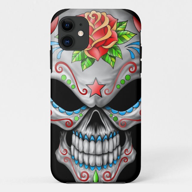 Evil Rose Sugar Skull Case-Mate iPhone Case (Back)