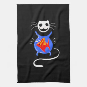 Evil Scary Cat Gothic Kitchen Towel