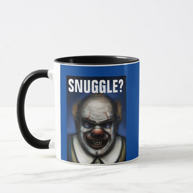 EVIL SCARY CLOWN CUDDLE? COFFEE MUGS (Left)