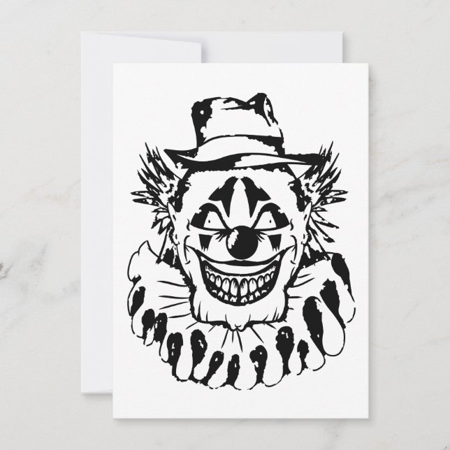 Evil Scary Clown Halloween Invitation (Front)