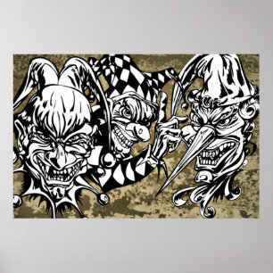 Evil, Scary Clowns Poster