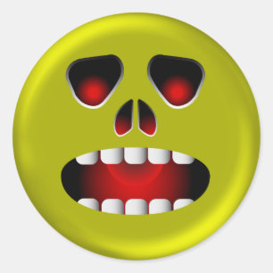 Evil Scary Face Classic Round Sticker