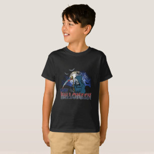Evil Skeleton In Scary Dark Night Halloween T-Shirt