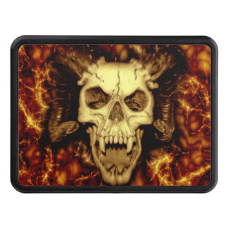 Evil Skull With Fangs Printed Trailer Hitch Cover