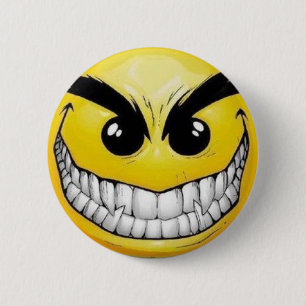 evil-smiley-face 2 inch round button