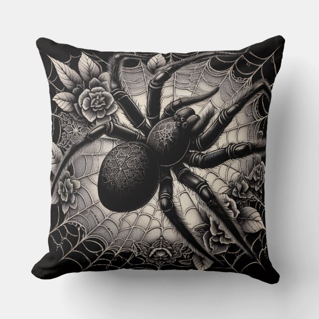 Evil Spider Throw Pillow (Front)