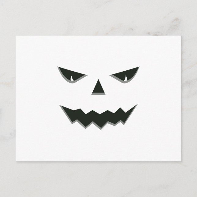 Evil Spooky Pumpkin Face Jack O' Lantern Halloween Postcard (Front)