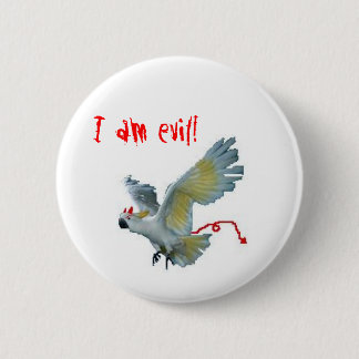 Evil Sulfur Crested Cockatoo 2 Inch Round Button