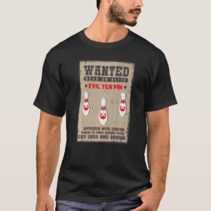 Evil Ten Pin Bowling Player Bowler Sports Graphic T-Shirt