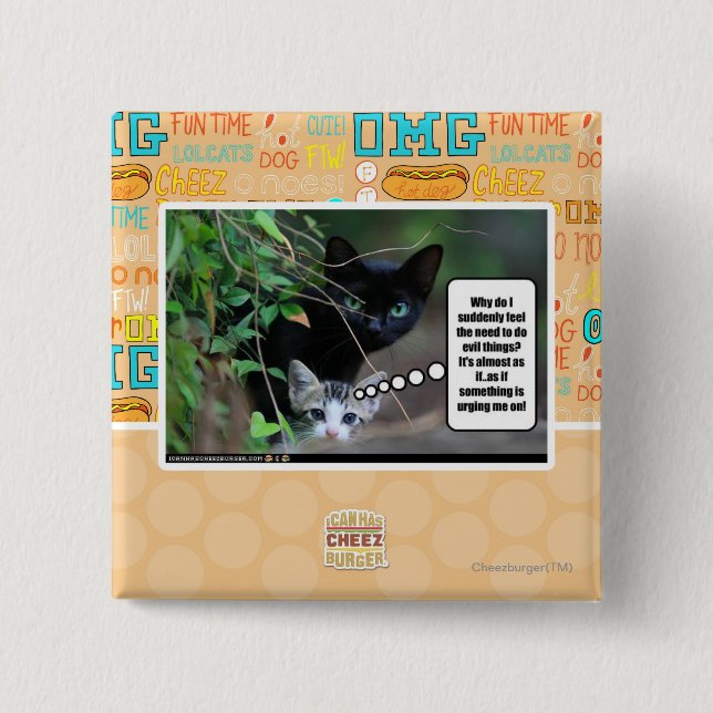 evil things 2 inch square button (Front)