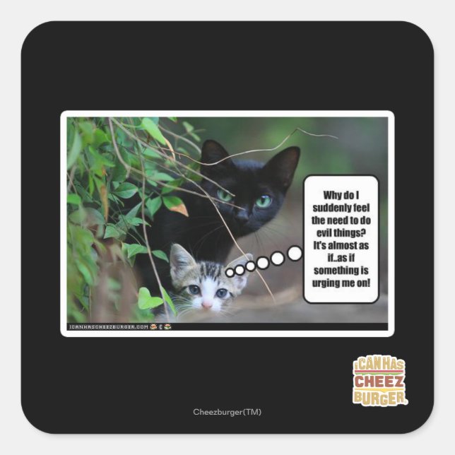 evil things square sticker (Front)